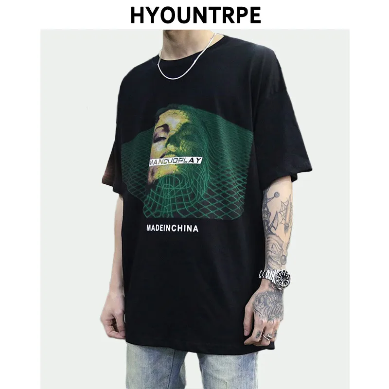 

Men Printed Streetwear Tshirt Summer Fashion Loose Tops Tee Short Sleeve O NeckT Shirts Summer Hip Hop Couple Skateboard T-shirt