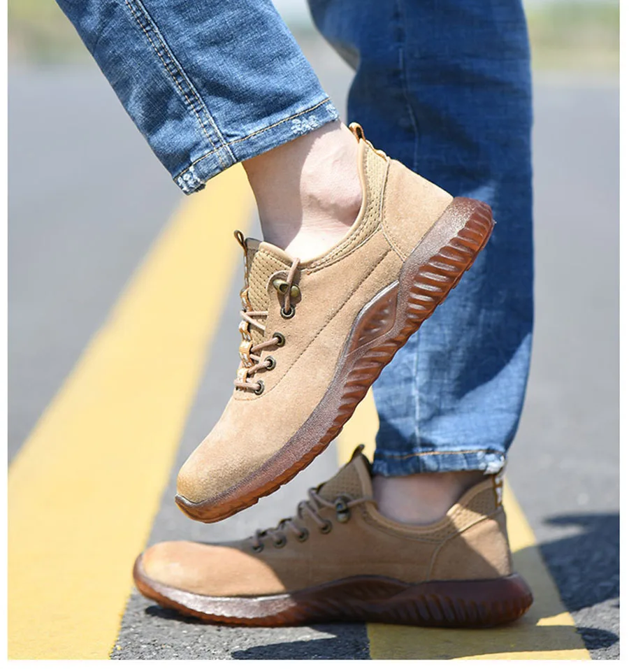 Мужская Рабочая обувь со стальным носком Повседневные Дышащие Кроссовки уличные ПРОКАЛЫВАЮЩИЕ ботинки удобные промышленные ботинки для мужчин