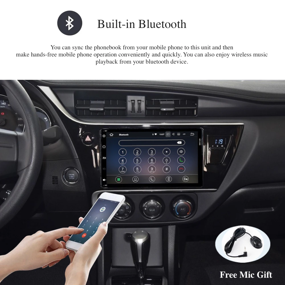 Perfect Android 9.0 Car Radio 2 Din GPS Navi for Toyota Corolla Auris Fortuner Auris innova 2017 2018 PX6 DSP IPS 4Gb+64Gb RDS WIFI BT 1