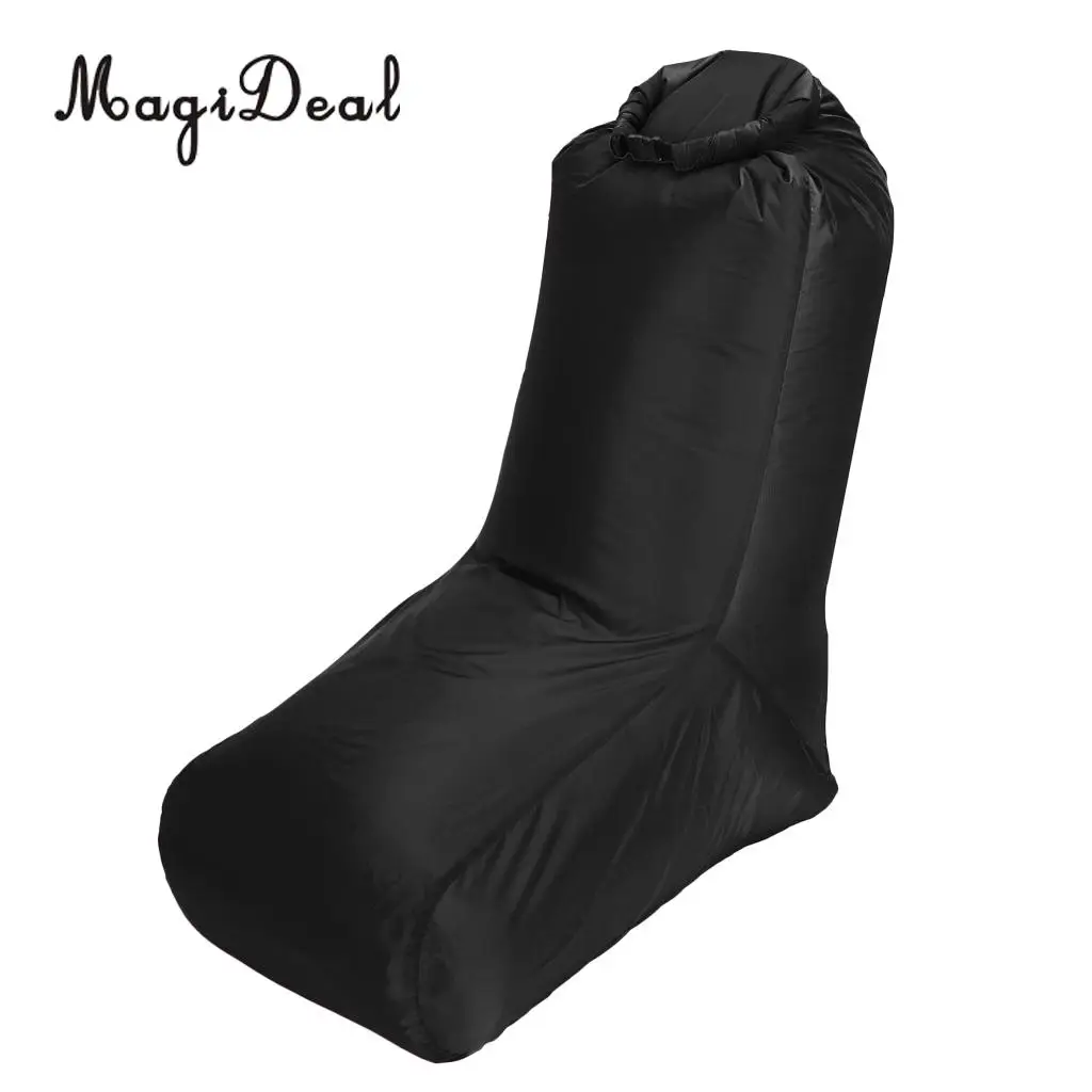 MagiDeal Inflating Beach Camping Lounger Back Pillow Chair Air Bed Lazy Sofa Black