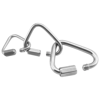 

5Pcs M3.5 Triangle-type Quick Screw Link Chain Fastener Hook Carabiner 304 Stainless Steel Repair Hiking Camping Quick Link Ring