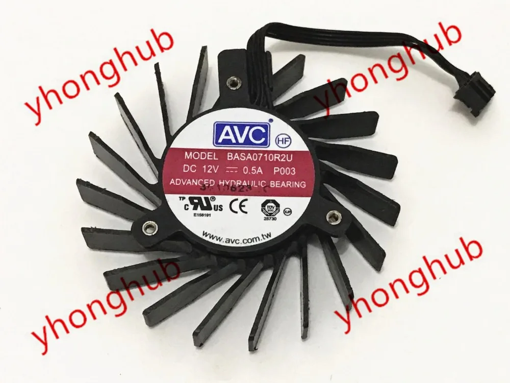 

AVC BASA0710R2U P003 DC 12V 0.50A 65x65x13mm Server Round Fan