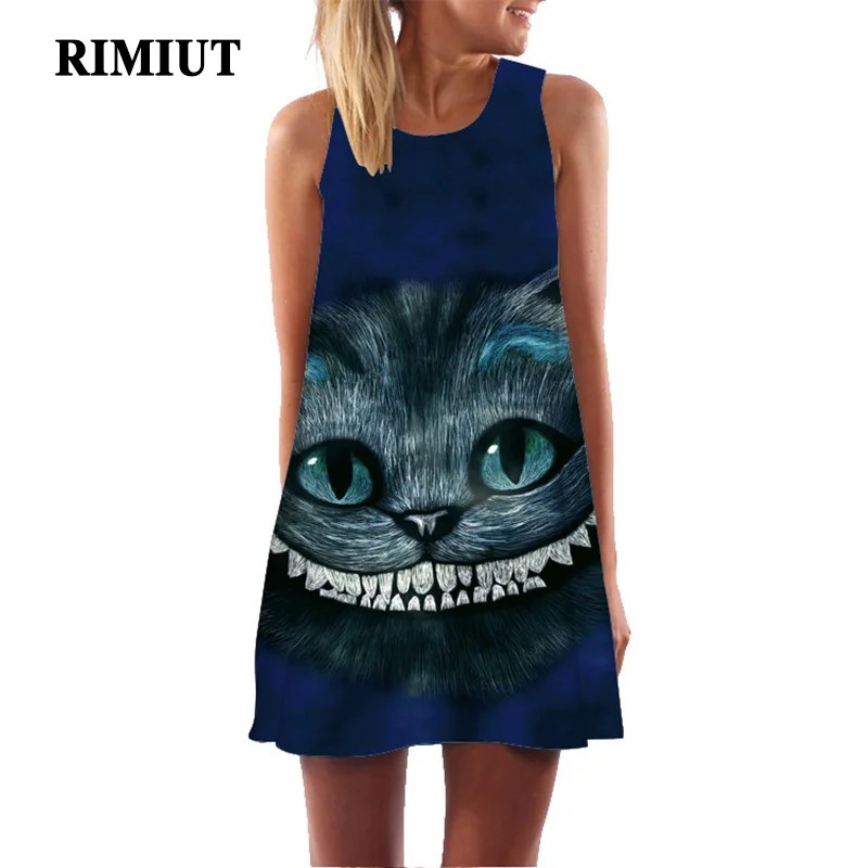 

Rimiut Big Size Dress New Style Lady Short Dress Sleeveless Summer Dress Casual Floral Print Women Dresses Vestidos