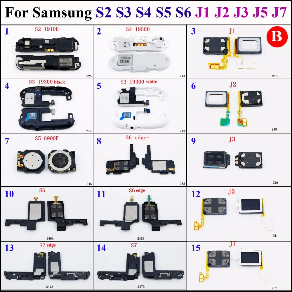1 шт громкий динамик Звонка Зуммер Громкий Динамик Запасные части для samsung Galaxy S2 S3 S4 S5 S6 S7 S6 edge J1 J2 J3 J5 J7 S6 edge