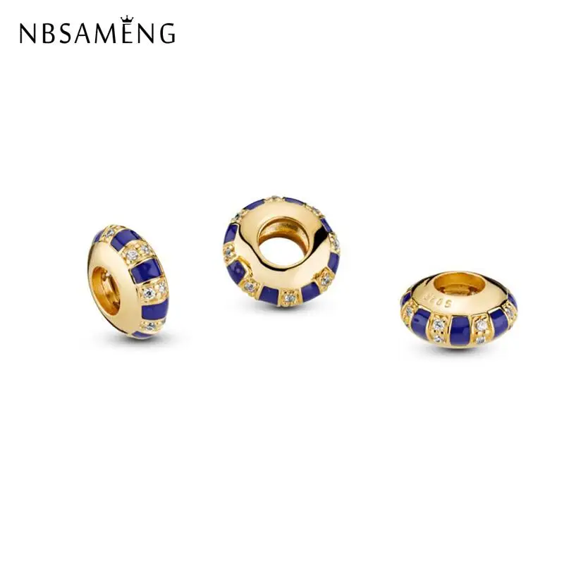 

Original 925 Sterling Silver Charm Bead Exotic Stones and Stripes Spacer Enamel Charms Fit Pandora Bracelets Women Diy Jewelry