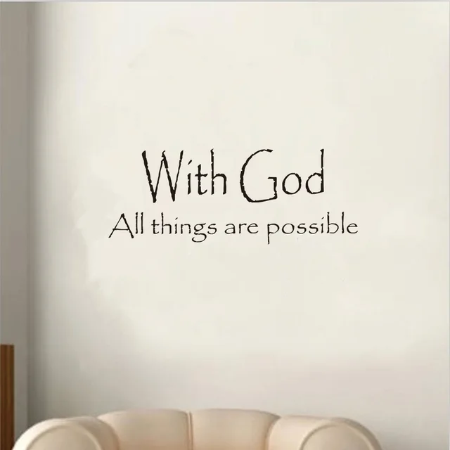 new fashion vinyl with god all things are possible quote wall