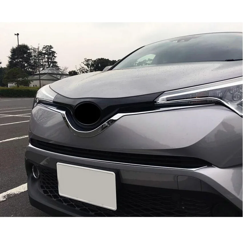 Автомобильные Внешние аксессуары для Toyota C-HR CHR- автомобильный хромированный abs-пластик передняя решетка капота гриль рамка отделка автомобиля-Стайлинг