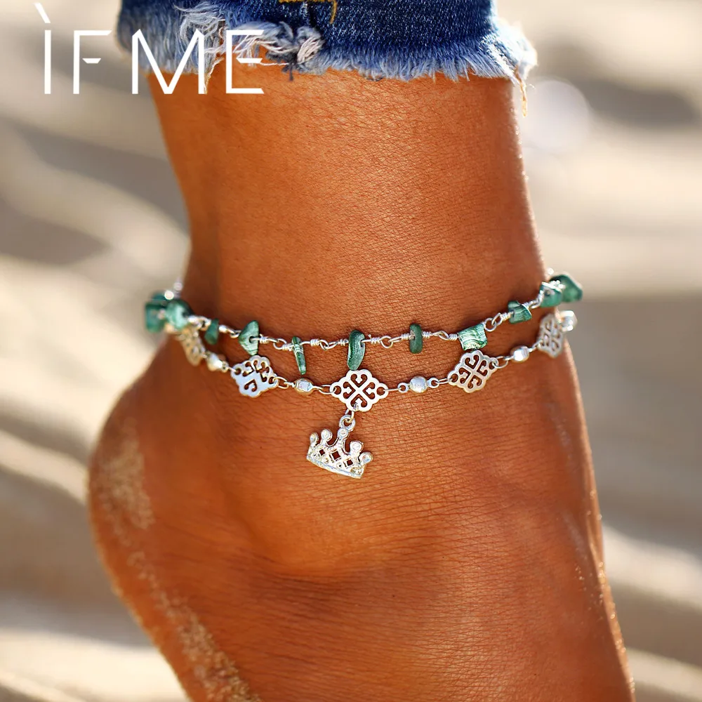 Женский многослойный браслет IF ME Boho винтажный этнический на ногу с подвеской в