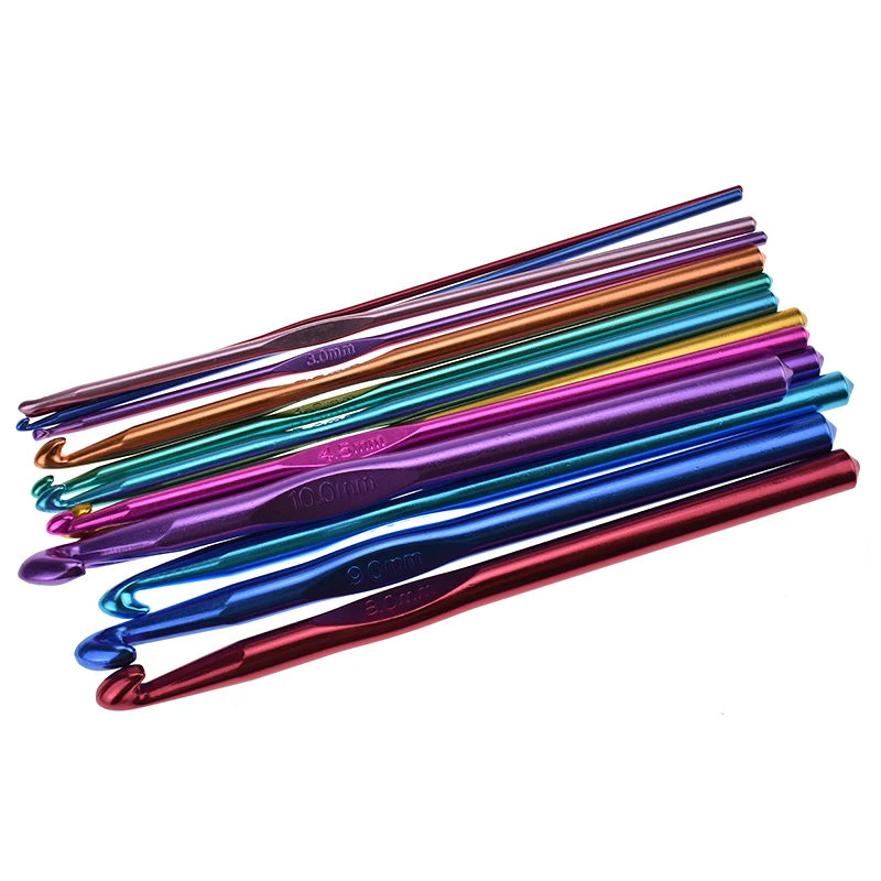 New 14 pcs Mix Sizes Crochet Hook Set Yarn Knitting Needle Sewing Needles Scissors Set With Case For Women DIY Craft Tools Gift (8)