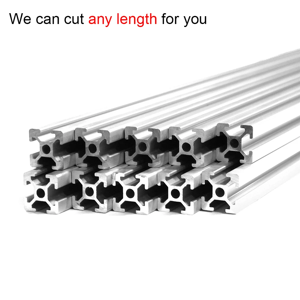 1Piece 2 Pieces 20x20 T Slot 6mm CNC European Standard Rail Aluminum Extrusion Profile Free cut