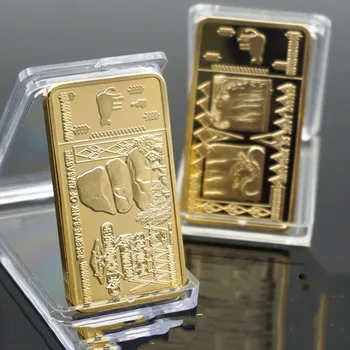 

100pcs 999999 gold plated Zimbabwe Banknote Coins with 10pcs for game playing money or kids gift money Non-currency Coins