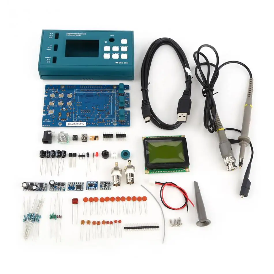 

DSO068 20MHz Mini Digital Storage Oscilloscope DIY F Version Kits Digital Screen Electronic Teaching Practice Production Suit
