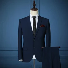 Новинка темно-синий Индивидуальные мужской костюм заказ свет Темно-синие Нарядные Костюмы для свадьбы для Для мужчин Slim Fit Жених Смокинги смокинг Для мужчин