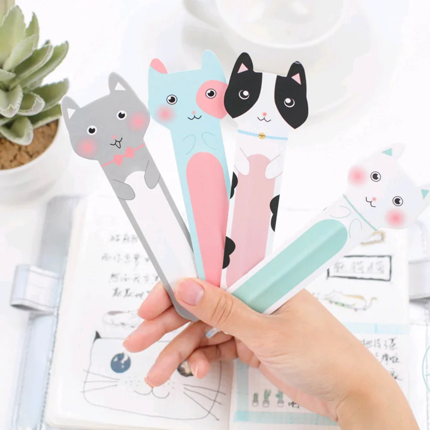 Coloffice Creative 4pc/pack Cartoon ballpoint pen+ bookmark Vegetable cat kawaii signature pen material escolar school supplies