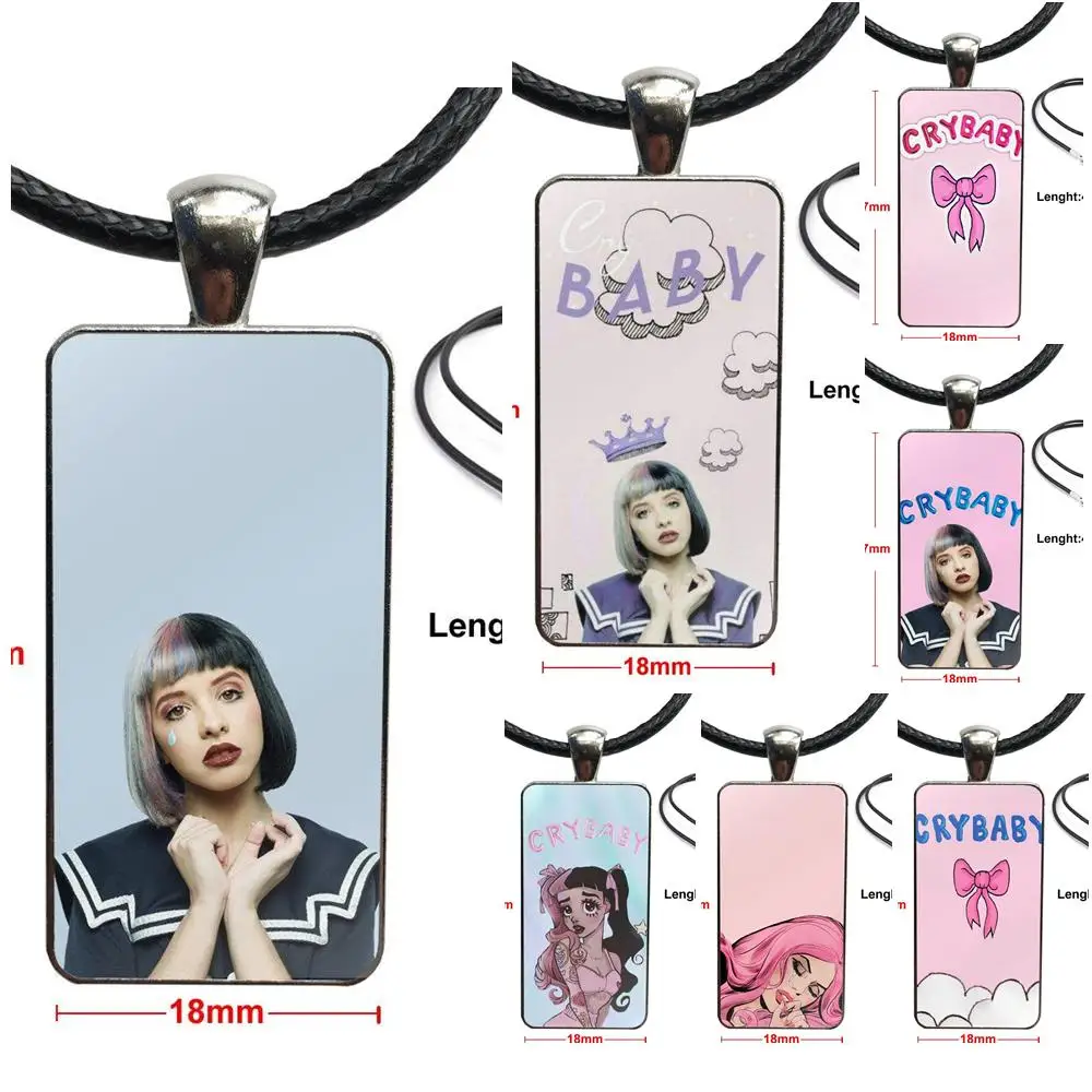 

Lovely Melanie Martinez Crybaby Glass Cabochon Choker Pendant Rectangle Necklace Stainless Steel Color Jewelry