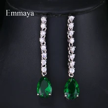 Emmaya брендовые модные роскошные амулеты AAA кубический циркон зеленые воды серьги для женщин украшения на день рождения, свадьбу вечерние подарок