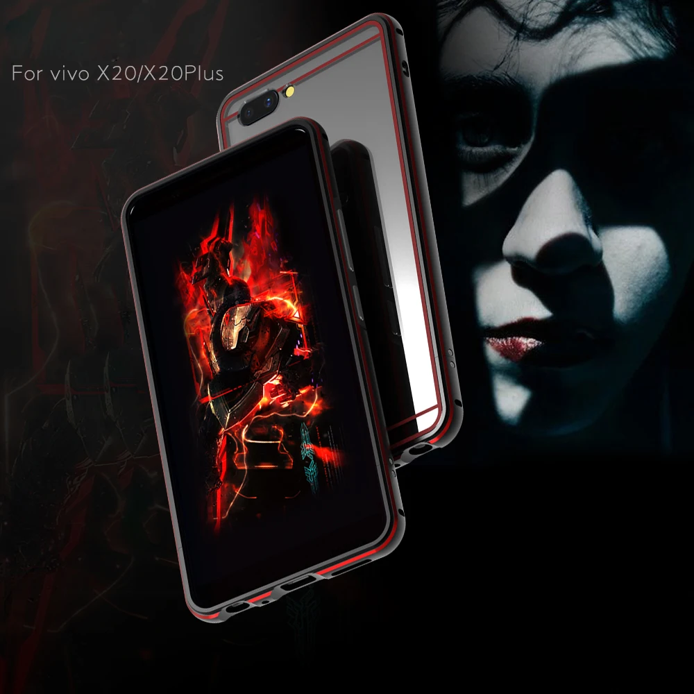 

For VIVO X20 6.01'' Bumper Cover Luxury Deluxe Ultra Thin Metal Aluminum Frame Case for VIVO X20 Plus 6.43'' with back Cover