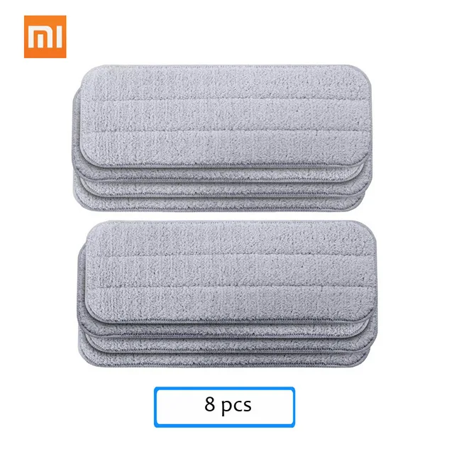 Xiaomi экологический цепной бренд-Deerma Опрыскивание свипер Швабра 0,75 кг углеродное волокно Ткань 360 вращение для умного дома - Цвет: 8 pcs replace cloths