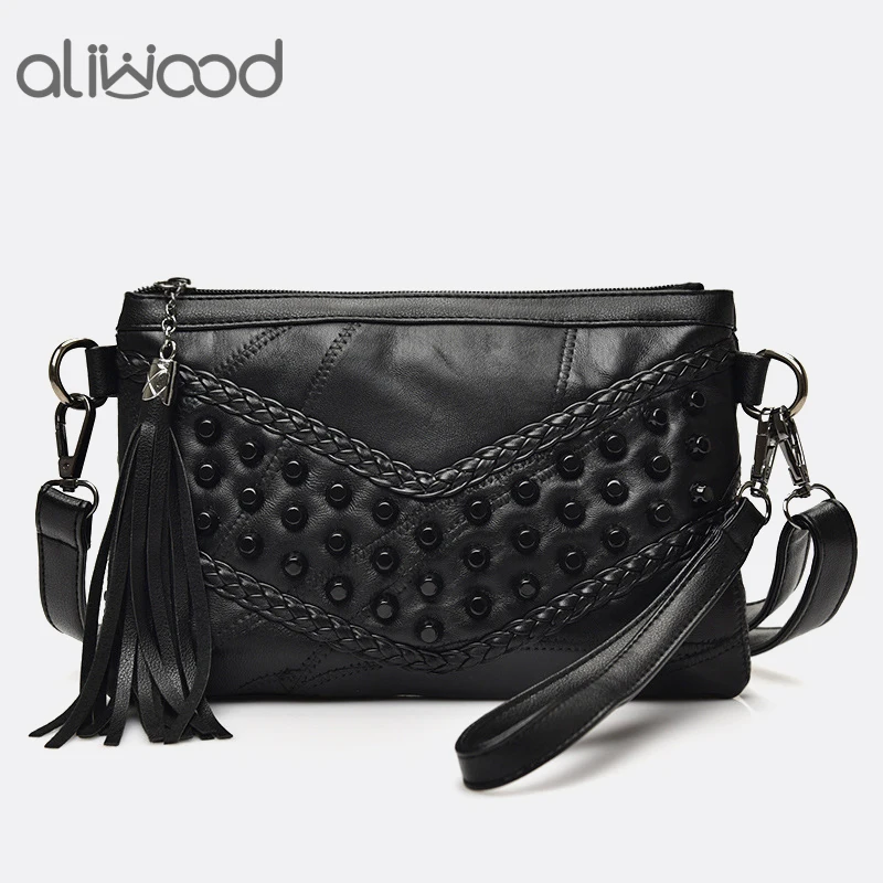 الأزياء شرابة المرأة أكياس الفاخرة مهدب حقائب جلد طبيعي المرأة حقيبة ساعي للفتيات Crossbody حقيبة الإناث براثن