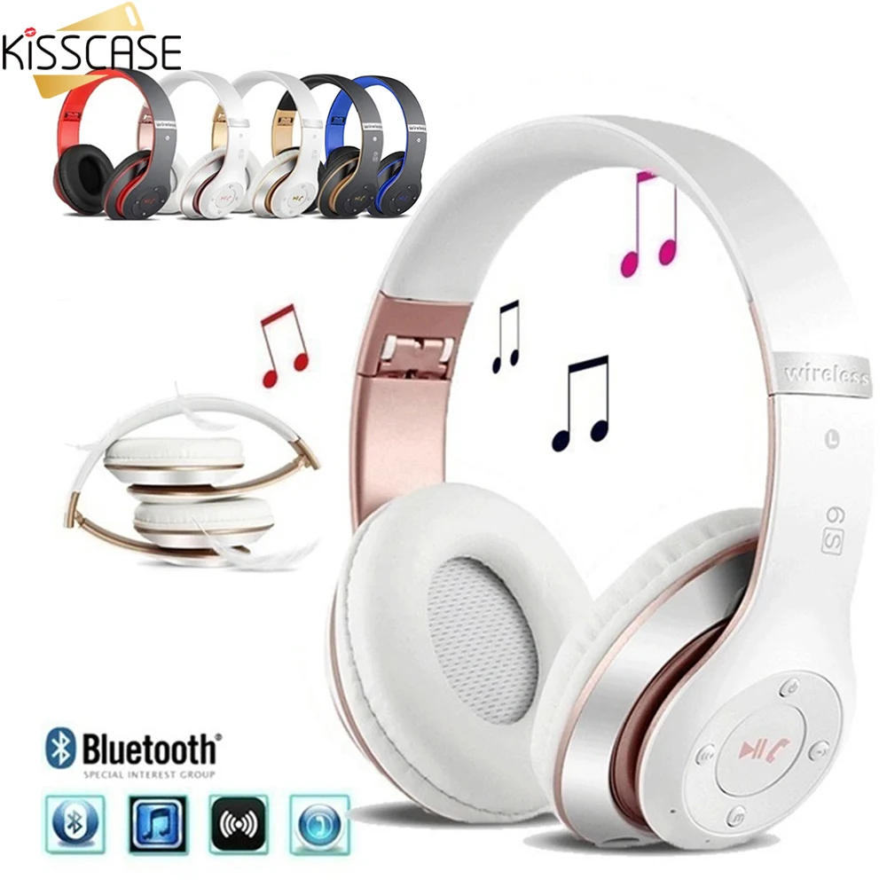

KISSCASE Folderable Wireless Bluetooth Headphone For iPhone Samsung Hi-Fi Headset With Mic Earphone For Universal Smart Devices