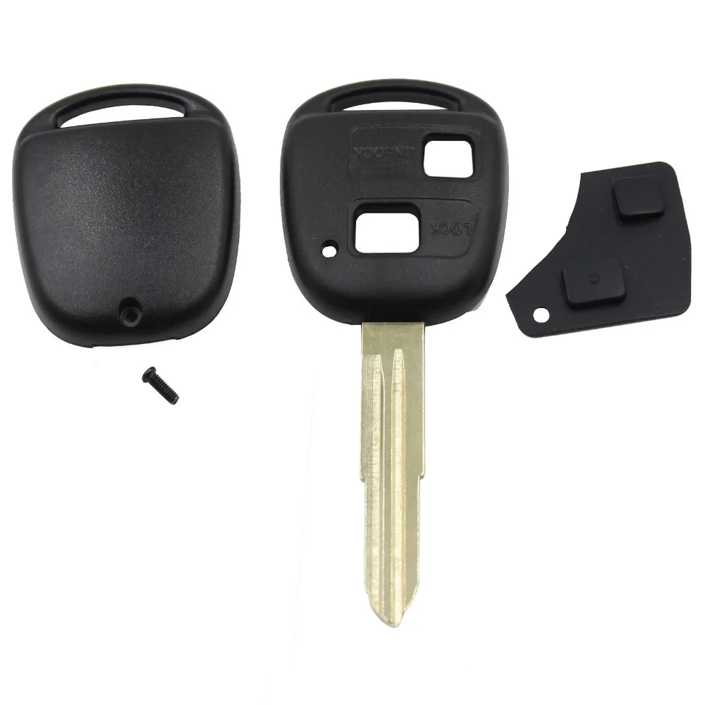 

Free Shipping Replacement 2 Button Remote Car Key Shell Case For Toyota Yaris With TOY41 Uncut Blade With Rubber Button Pad