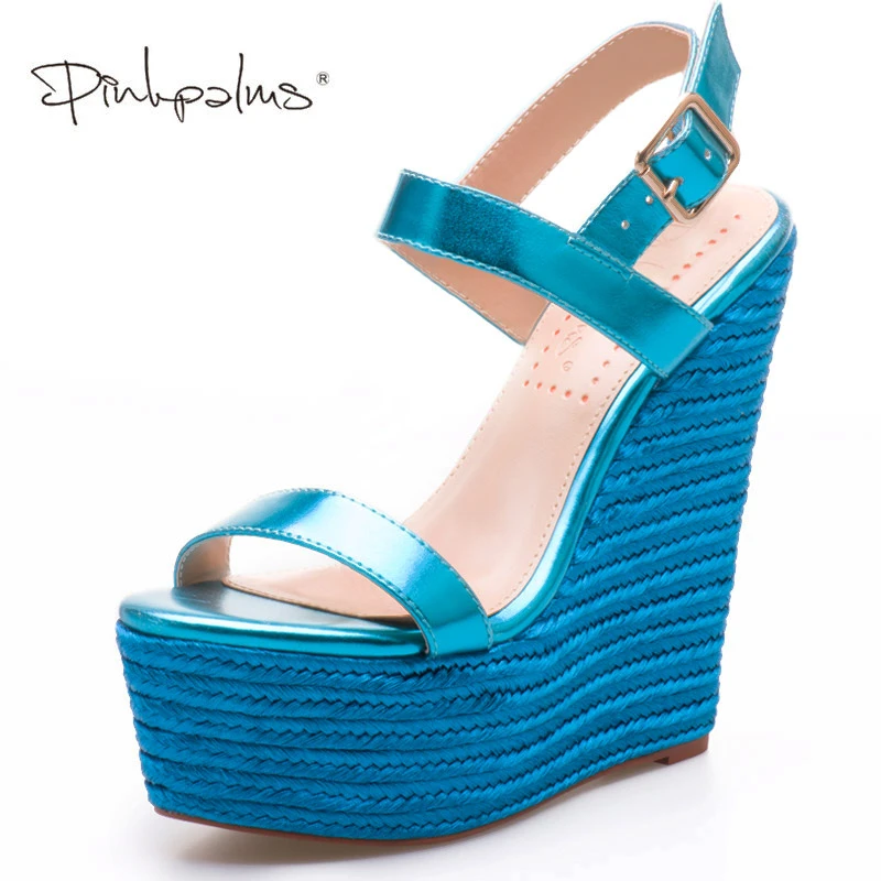 con plataforma para zapatos de alto, sandalias de vestir de fiesta, color azul brillante, color rosa, 2018|Sandalias de mujer| - AliExpress