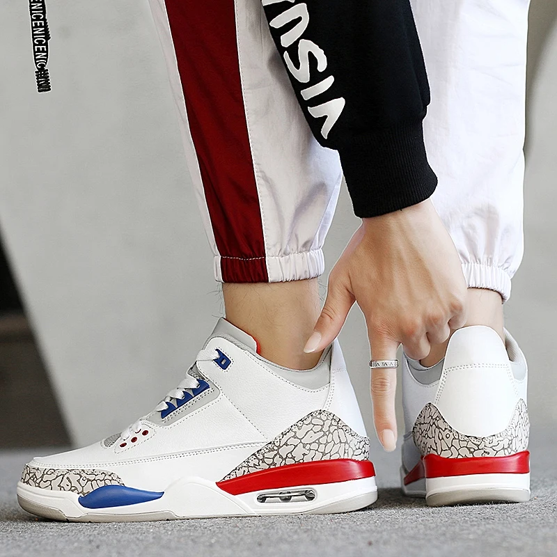 

Official Basketball Shoes Men Boy JD Sneakers Retro 3 Professional Shockproof All White Star Trainers Max Size European 45