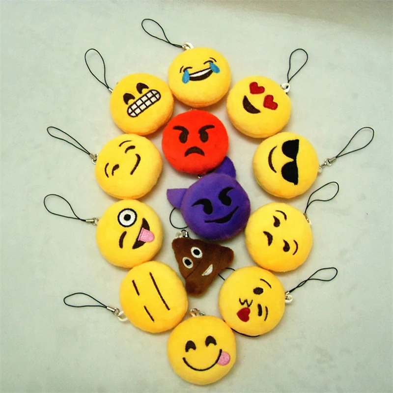 

Fashion Emoji Emoticon Smile Face Keychain Pendant Key Chain Holder Keyring Soft Toy Gift for Women Men