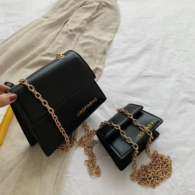 

Brand Designer Mini Chain Small Square Bag Retro Black Luxury Crossbody for Women Shoulder Messenger Chic Party Clutch 2019