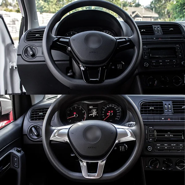 

CITALL Car Steering Wheel Trim Cover Decoration for VW Volkswagen Golf MK7 Polo 2014 2015 ABS Plastic Decorative Stickers