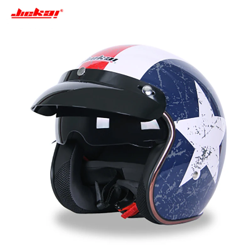 JIEKAI мотоциклетный шлем 3/4 с открытым лицом винтажный Casco для самоката в