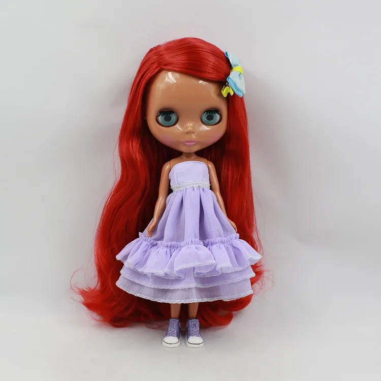 ICY Nude Blyth кукла серия No.280BL1248 красные волосы черная кожа 1/6 BJD