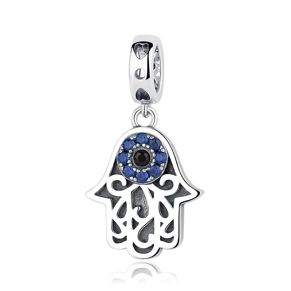 

Hermosa Eye Design Series 100% 925 Sterling Silver Blue Wicked Eye Pendant Fit Bracelets & Bangles Fashion Jewelry SCC085