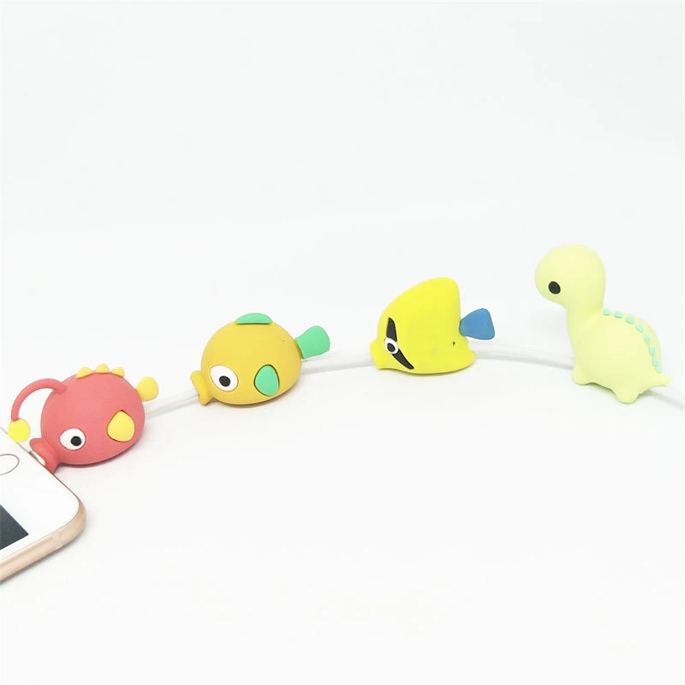 1 шт. Новый Organizador Fish Cable Bite милый стационарный протектор офисный USB кабель для