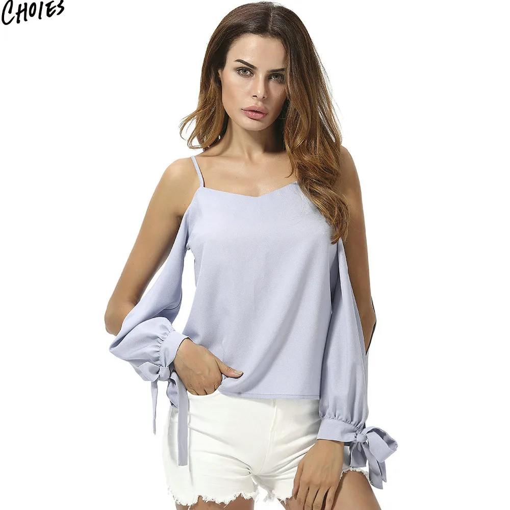 Light Brown Cold Shoulder Shirt Blouses