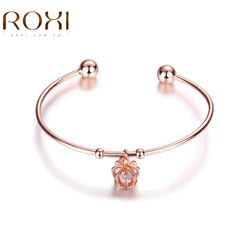 

ROXI Trendy Bracelets for Women Lady Rose Gold Color Flower Bangle Wedding Engagement Party Jewelry Bangle & Bracelets