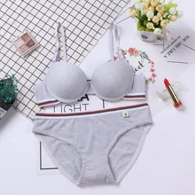 Японский симпатичный ярких цветов для девочек комплект с бюстгальтером тонкие формы чашки собрались хлопковые дышащие студенты могут быть вставлены Нижнее белье женские