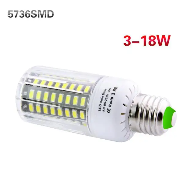 

5736 SMD LED Corn lamp E27 E14 E12 3W 5W 7W 9W 12W 15W 18W Bulb light 85-265V led Downlight Crystal chandeliers