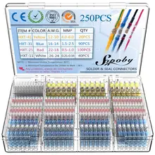 250/100Pcs Solder Seal Wire Connectors - Heat Shrink Solder Butt Connectors - Solder Connector Kit - Automotive Marine Insulated