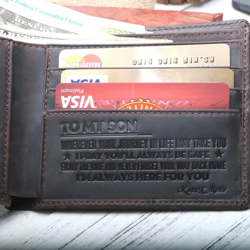 Personalized Retro Leather Coin Case Card Holder Wallets Mens Womens Custom Gift