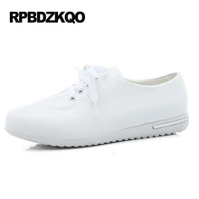 Кросовки белый кроссовки 11 Круглый носок 10 женщин лифт большой размер Китайский зашнуровать весна осень Дешевая обувь фарфора материнство плоские Мода весенняя европейская последние отправка капель красивая