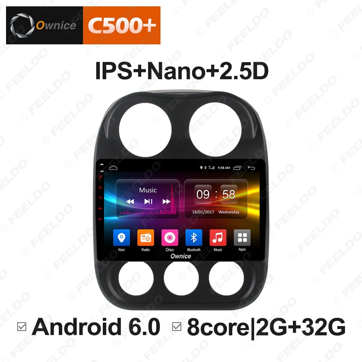 Top LEEWA 10.1"2.5D Nano IPS Screen Android 8.1 8-Core/DDR3 2G/32G/4G LTE Car Media Player With GPS/FM/AM For Jeep Compass 2010-2016 3