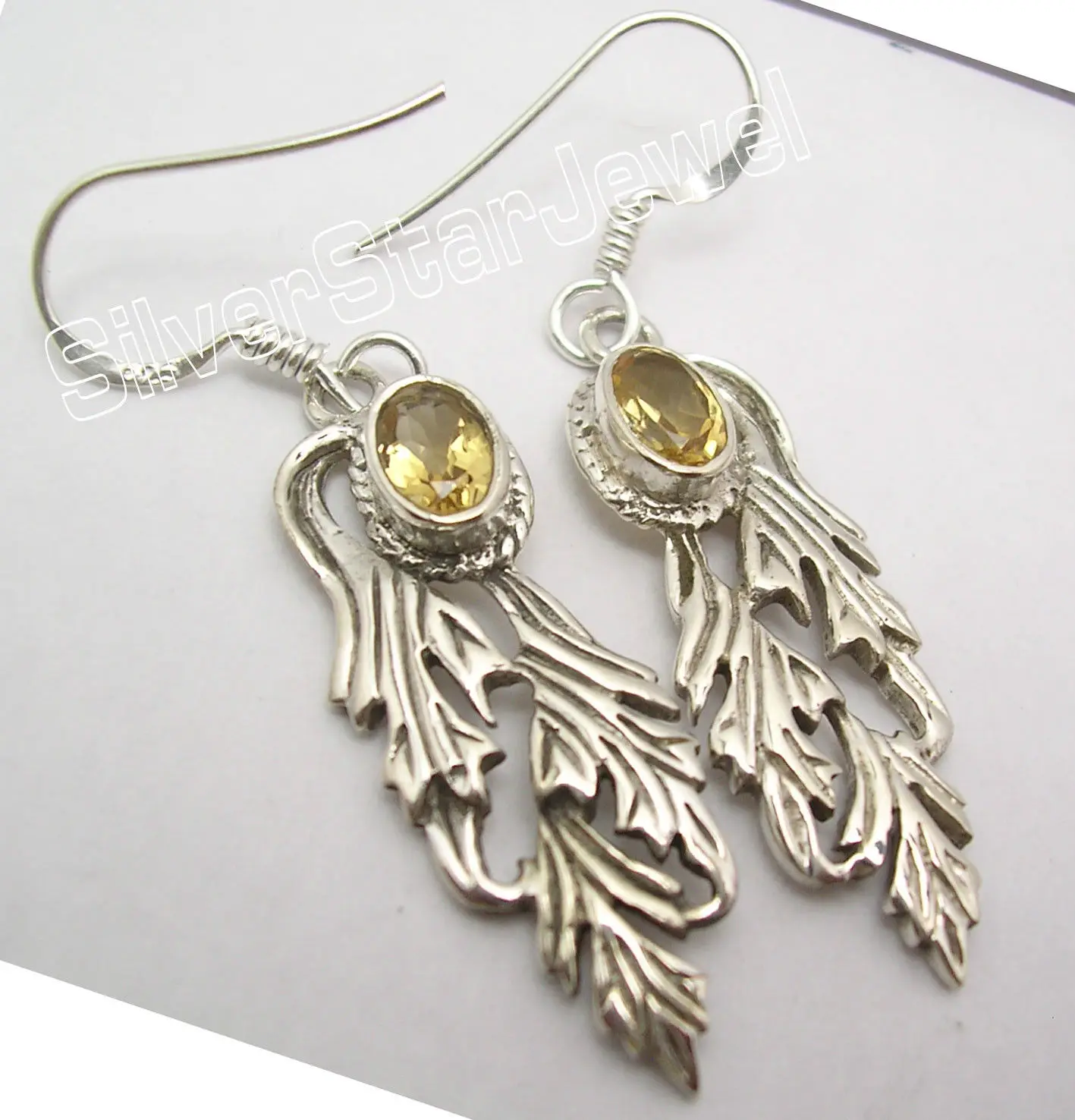 

Silver GARNET BIRD Dangle Earrings 4.6CM