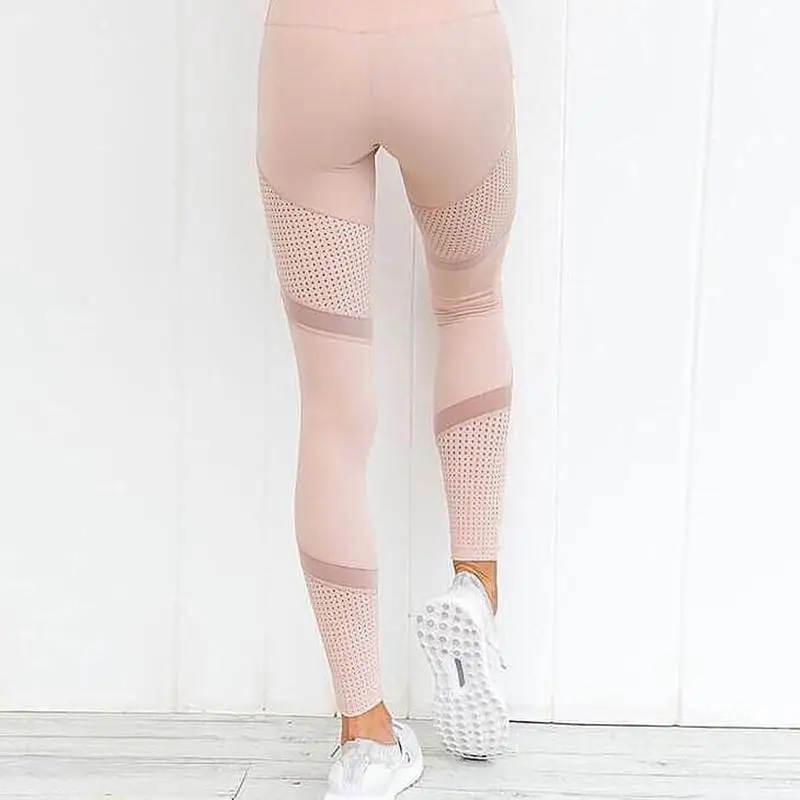 Сексуальные женские спортивные Леггинсы, большой размер, штаны для бега, йоги, спортивная одежда, обтягивающие брюки, дышащие сетчатые спортивные колготки для спортзала, для бега, Femme