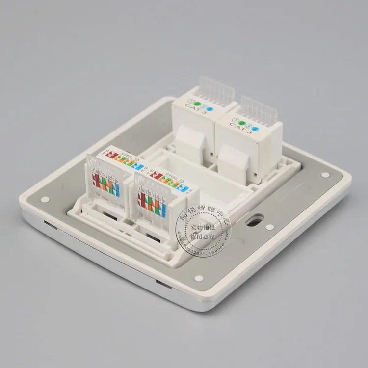 4 Port RJ11 Cat3 & RJ45 Cat5e Network Ethernet LAN Champagne Color ...