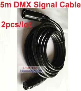 

2xLot 5 Meter Length 3-pin Signal Connection DMX Cable For Stage Light Lighting Accessories 16.4ft DMX512 Male Female Wire Lines