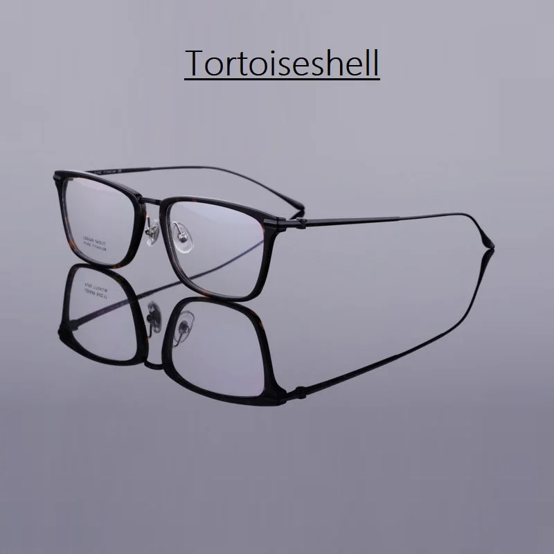 Титановые ретро очки с полной оправой, мужские очки для близорукости, очки для чтения, компьютерные очки, очки по рецепту - Цвет оправы: Tortoiseshell
