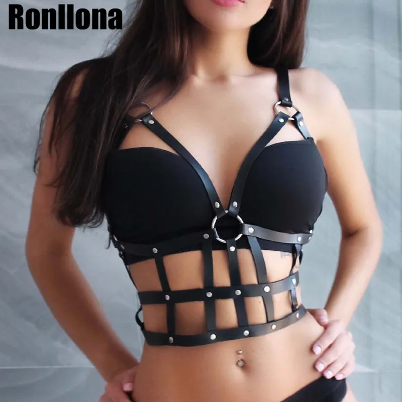 

Women Belts Leather Harness Lingerie Punk Rock Gothic Harness Body Cage Bondage Sexy Women Sculpting Chest Waist Garter Belt Sek
