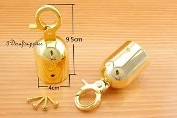 

rope Barrier end stopper Cord end caps with hook 4 cm golden 2 pieces CK38