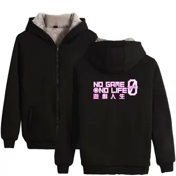 

NO GAME NO LIFE Fuuny Men Women Winter clothes Casual Thick Warm Zipper Hoodie Sweatshirt With Hat High Quality